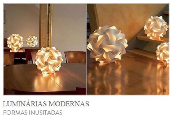 Luminárias inusitadas Luminárias inusitadas