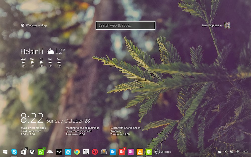 Windows 9 Start Screen Contents in Windows 9 Start Screen