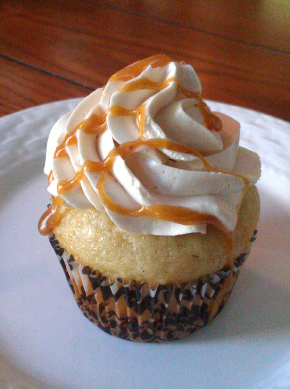 Baker Becky Vanilla Bean Cupcake with Caramel Filling and Caramel