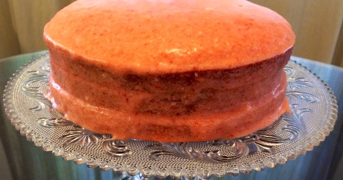 J Bird Baker Fluffy 3 Layer Angel Food Cake w/ Fresh Strawberry Glaze