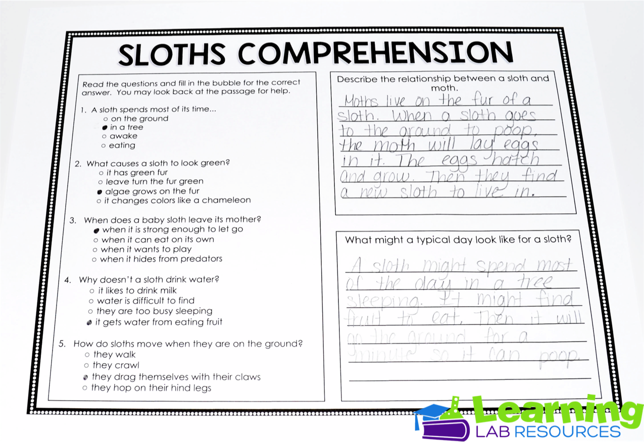 worksheet 3rd Grade Reading Comprehension Worksheets Multiple Choice animal reading passages and comprehension activities learning each passage also has a page where the students answer 5 multiple choice 2 short questions