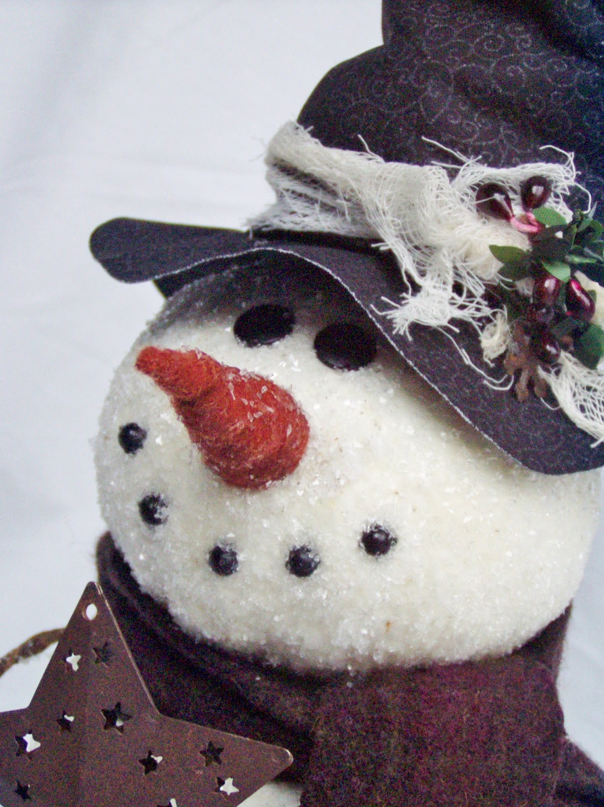 Happy Valley Primitives: A New Epattern...Meet my Snowman Tree Topper!
