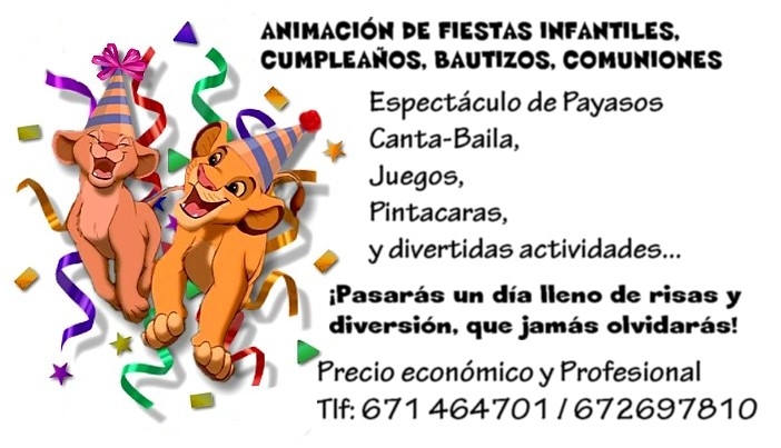 ANIMACIÓN DE FIESTAS INFANTILES