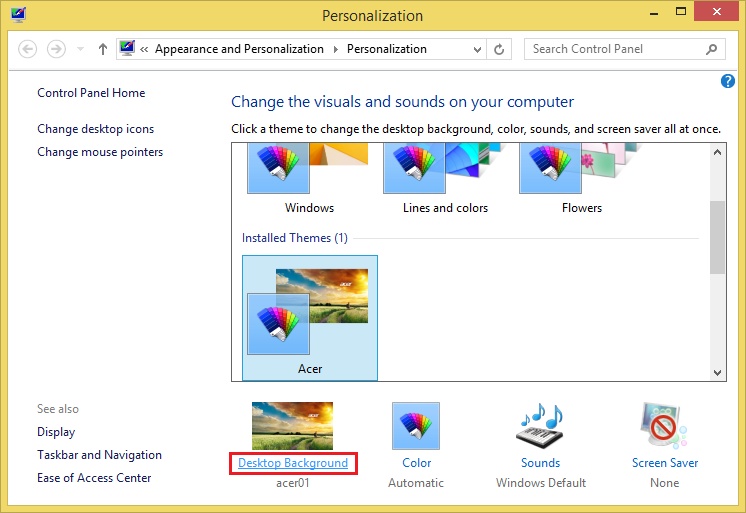 general computers change desktop