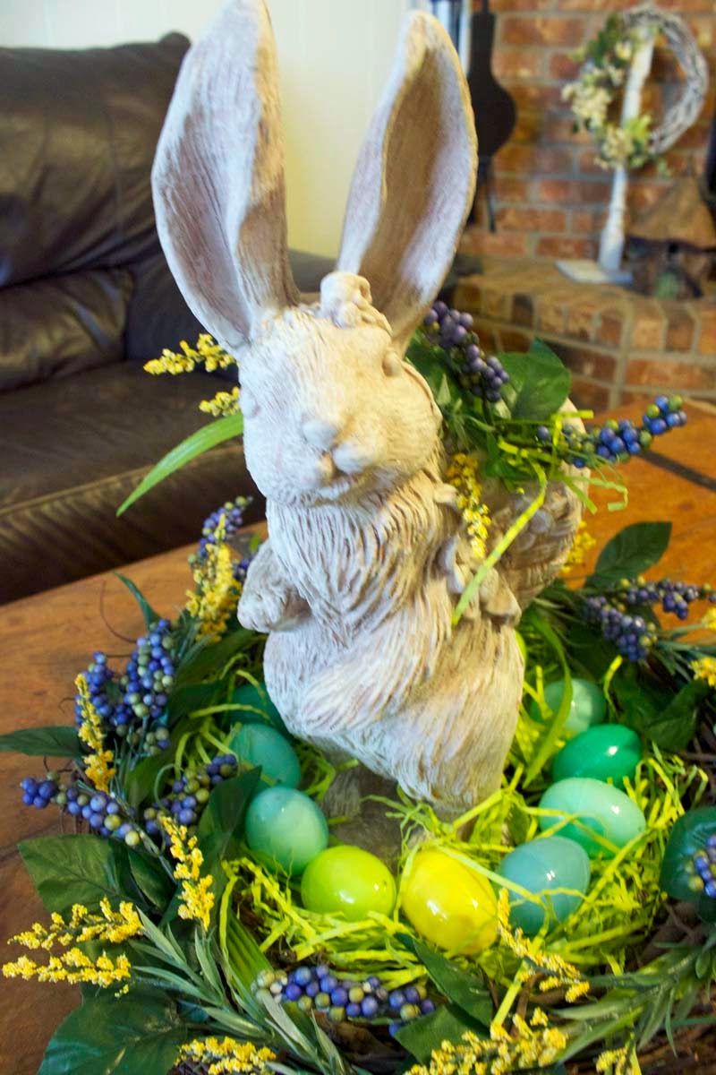 Pier One Inspired Easter Rabbit Centerpiece