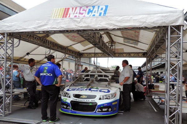 Indianapolis Motor Speedway Garage Tours included a stop at the NASCAR Tech Tent. #crownheroes #jww400 #reignon #nascar