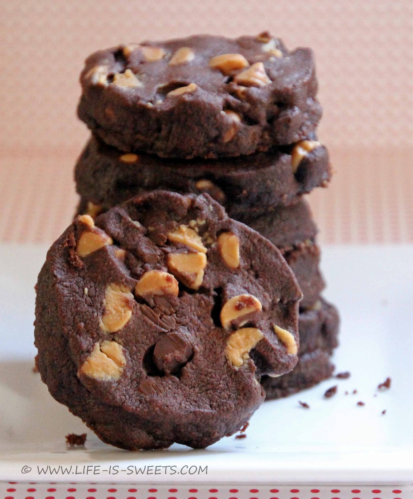 Life Is Sweets Dutch Chocolate Shortbread Cookies with Peanut Butter Chips