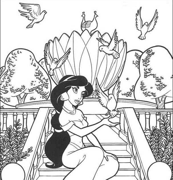 Princesas Disney: Más dibujos para colorear de "Jasmine"
