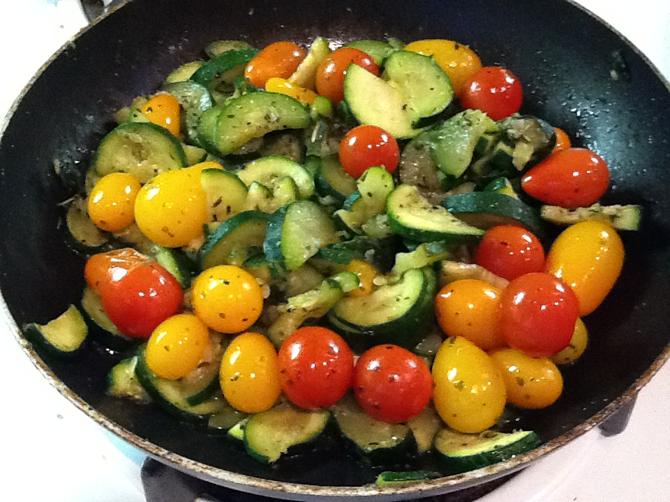 Mommy and Baby food Basil and Parmesan Crusted Chicken with Sauteed