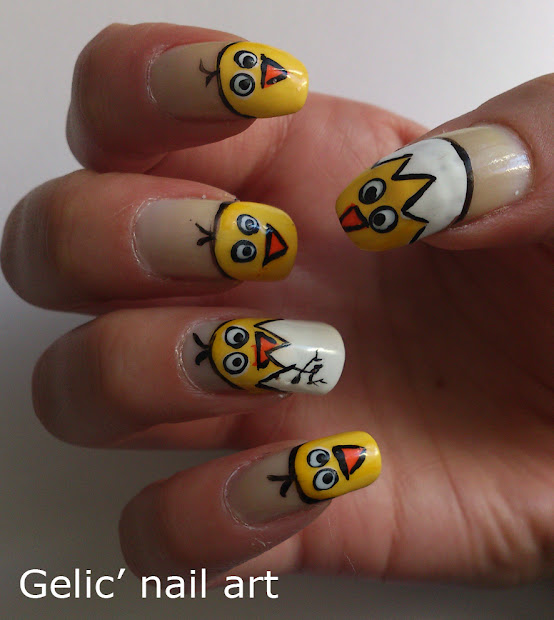 gelic' nail art easter chicken