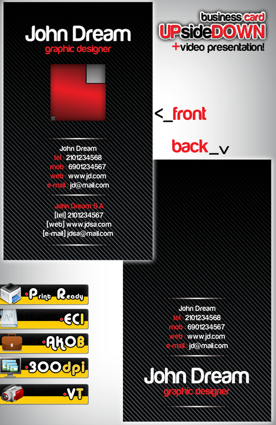 UpSide Business Card Free Psd UpSide Business Card Free Psd