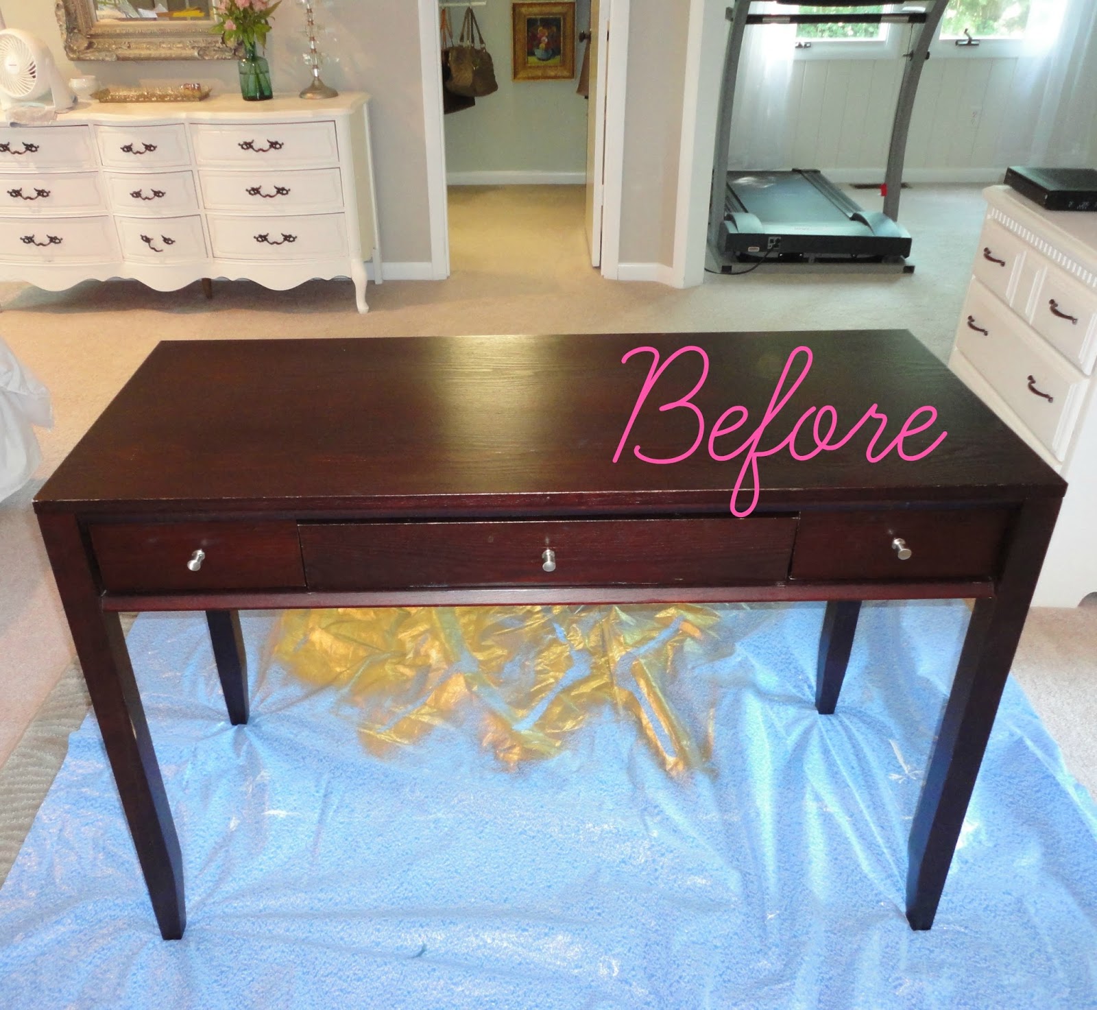 Livelovediy Diy Thrift Store Desk Makeover Using Silver Leaf