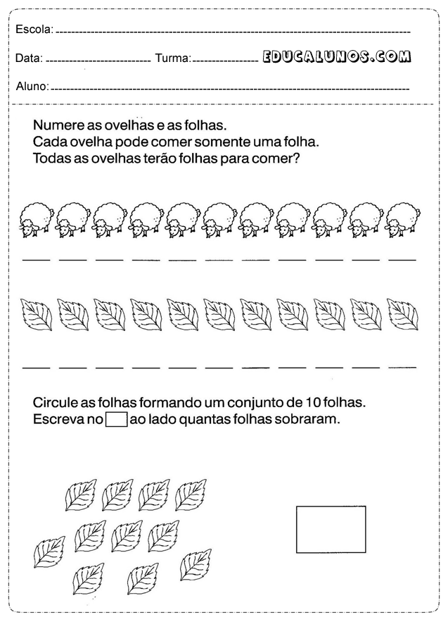 Numere as ovelhas e as folhas