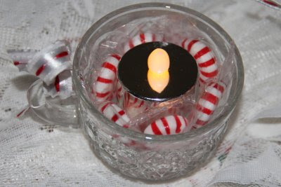 votive candles with holiday candy 1