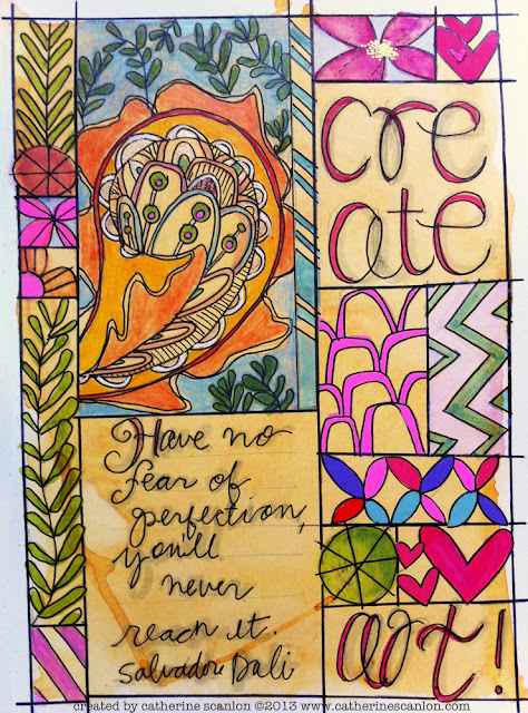 Dali on Perfection using Grid Stencil from Art Gone Wild! Art and Stencil designed by Catherine Scanlon