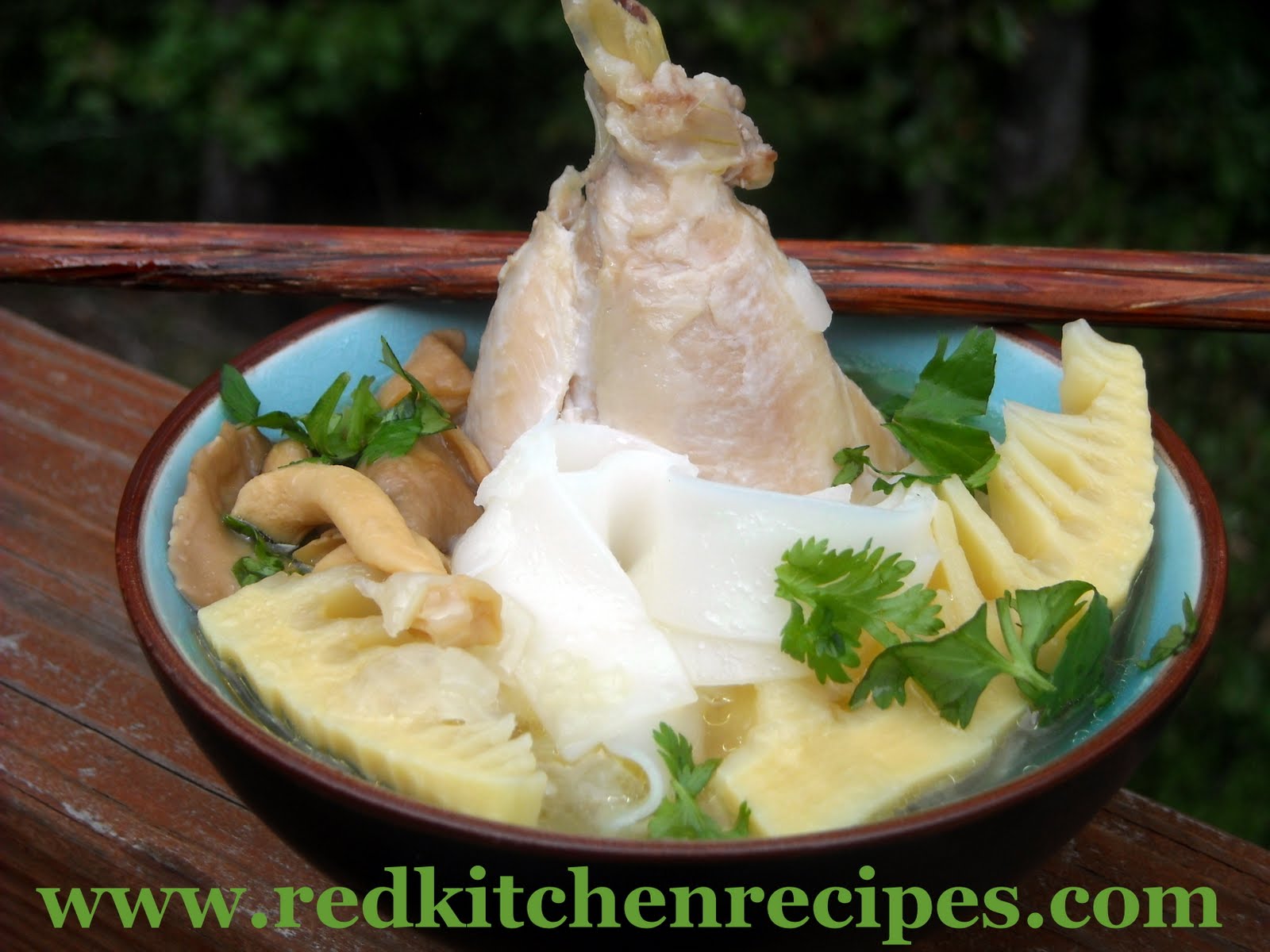 Red Kitchen Recipes Vietnamese Chicken Soup with Mushrooms and Bamboo Shoots
