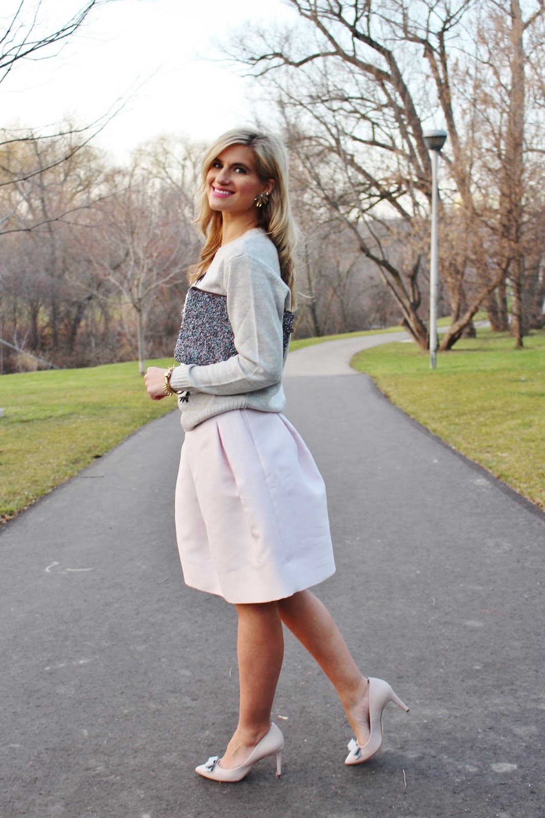 Bijuleni- What to Wear to a Holiday Party: Pastel skirt and penguin top 