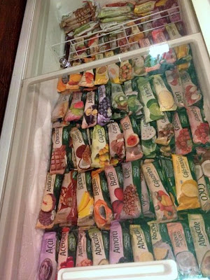 Sorveteria Frutos do Brasil: Freezer com os Picolés Sorveteria Frutos do Brasil: Freezer com os Picolés