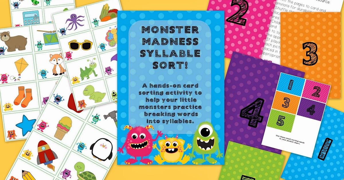 Love, Laughter and Learning in Prep! Monster Madness! A syllable sorting activity... with a