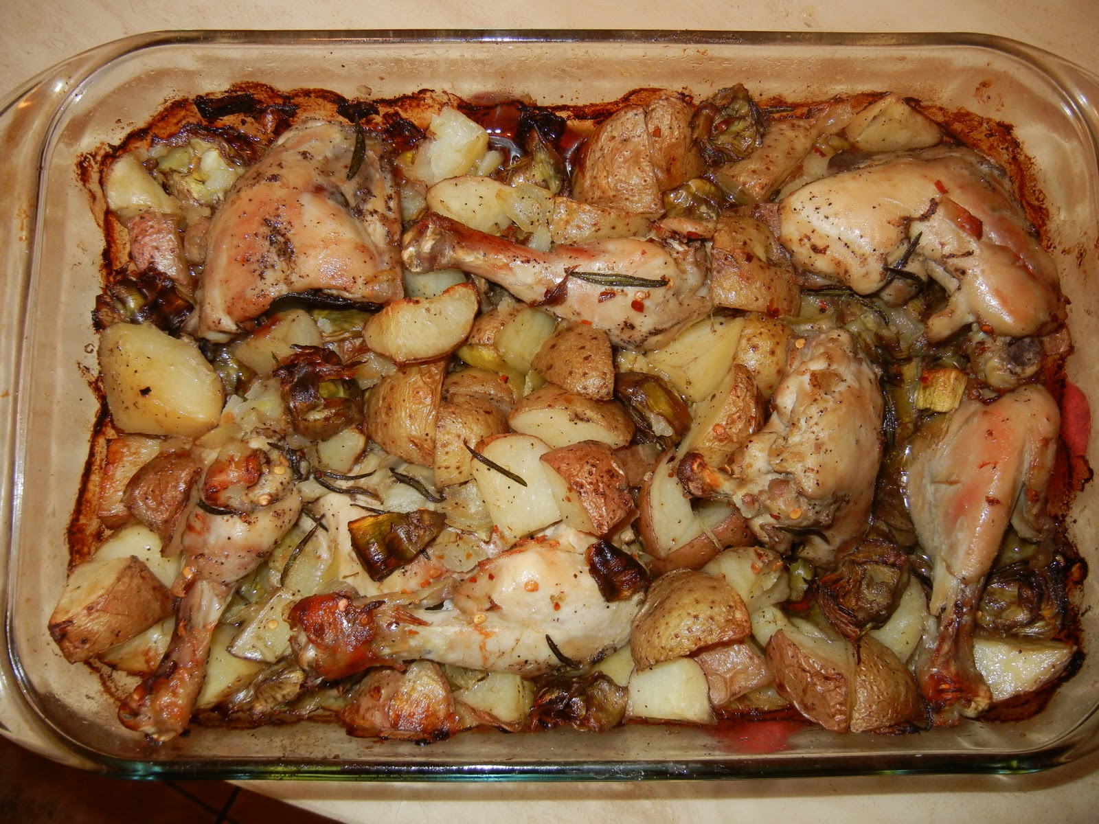 Dom Appetit! Chicken with Artichokes, Onions, Potatoes and Rosemary