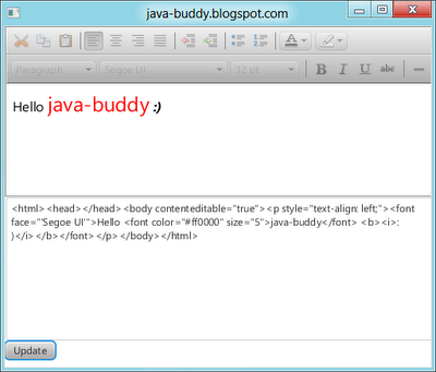 Java-Buddy: Obtain content of HTMLEditor