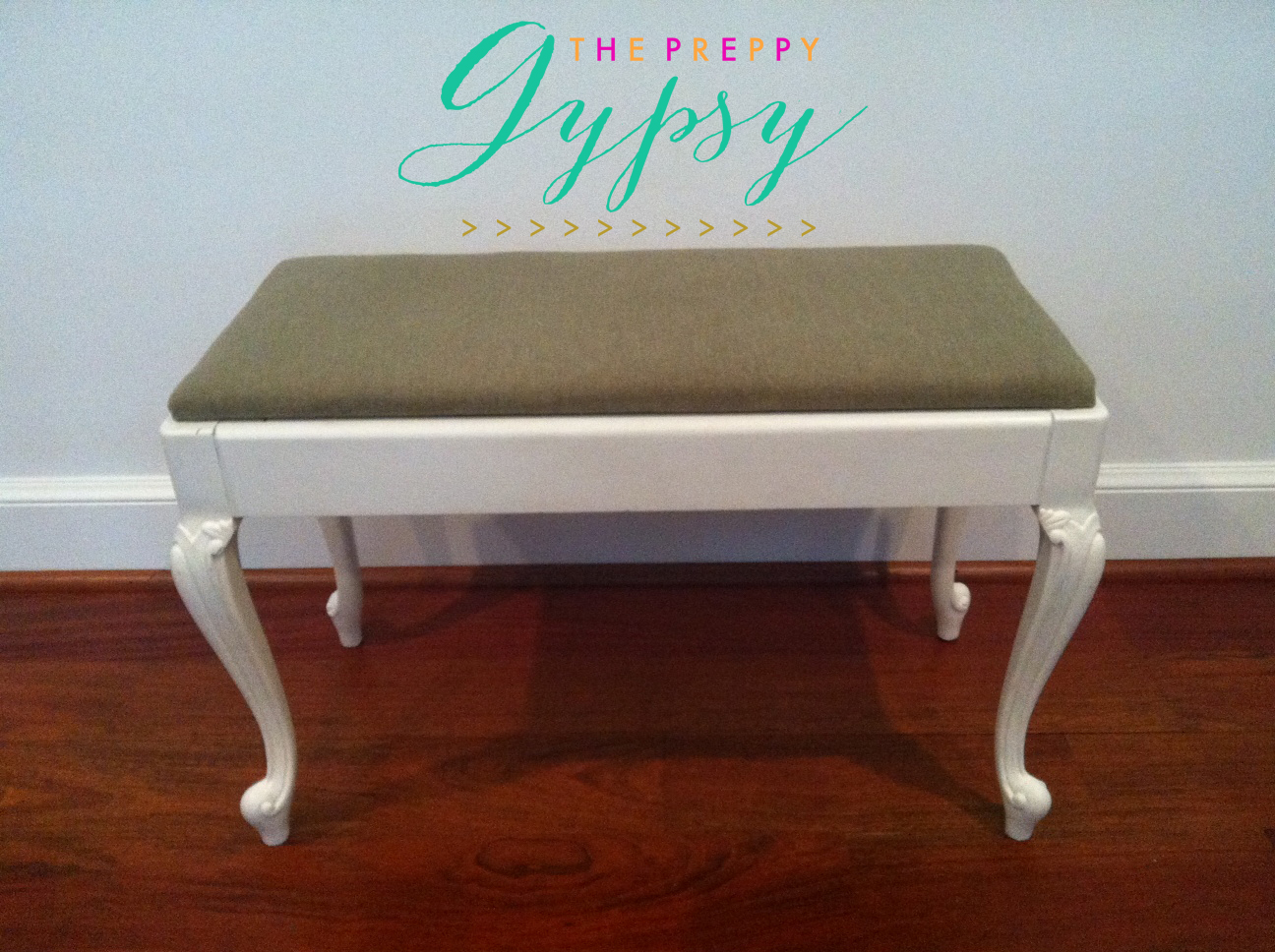 The Preppy Gypsy High & Low Painted Piano Bench for Sale