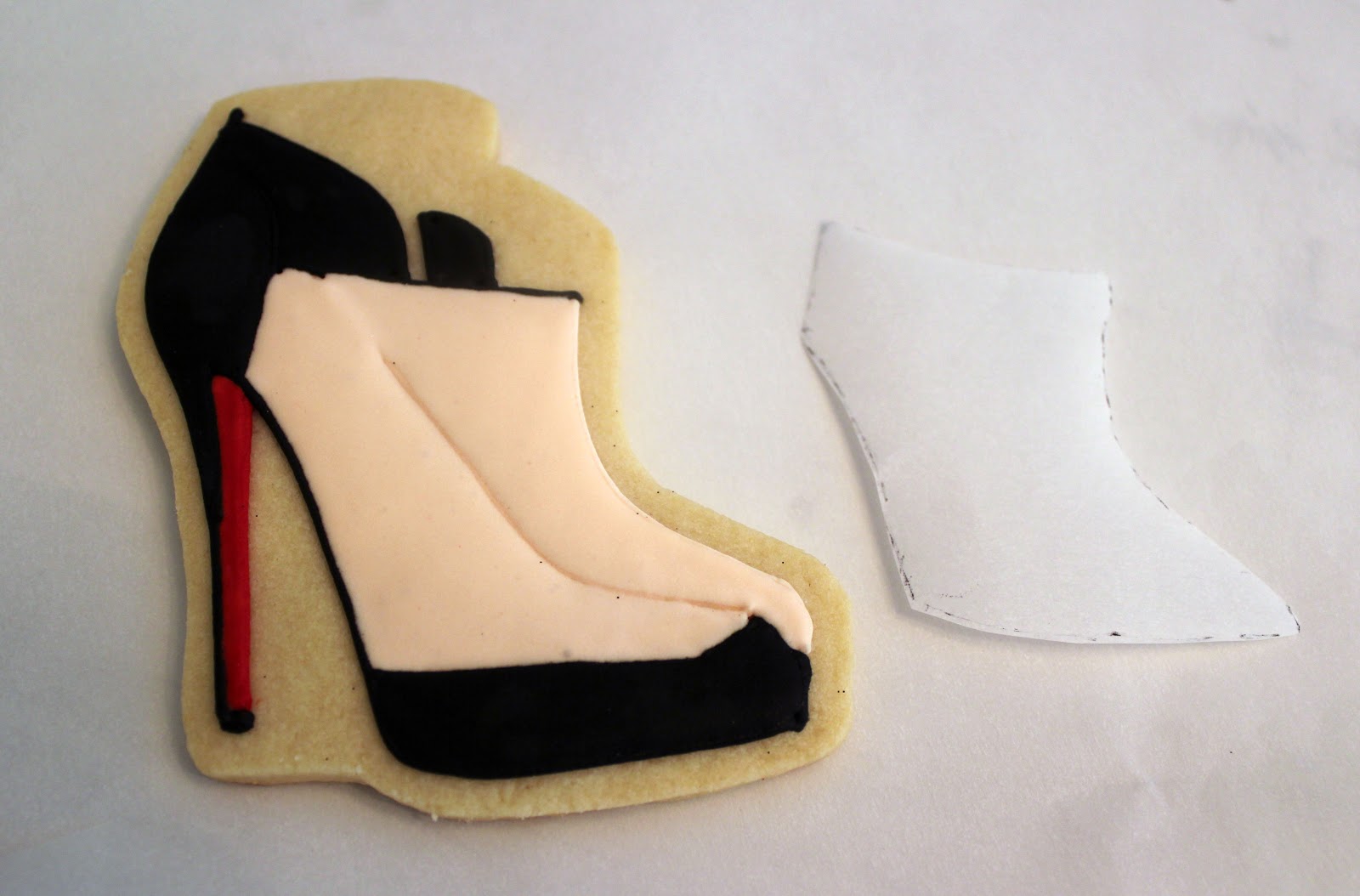 Sugar Mama Cookies Christian Louboutin Shoe Cookies using SugarVeil Lace