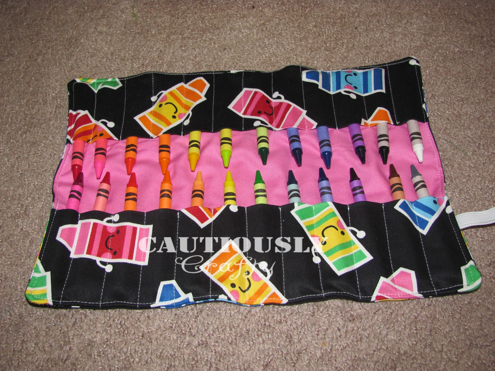 Cautiously Crafty Crayon Roll Tutorial