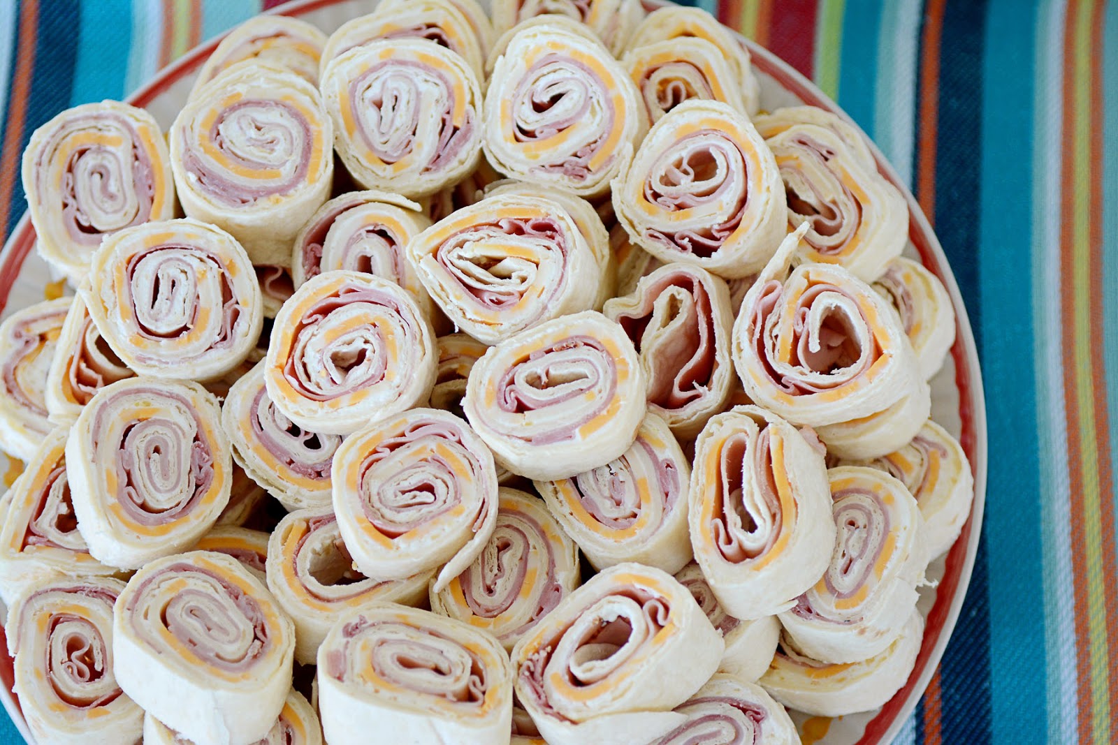 pineapple and ham pinwheels