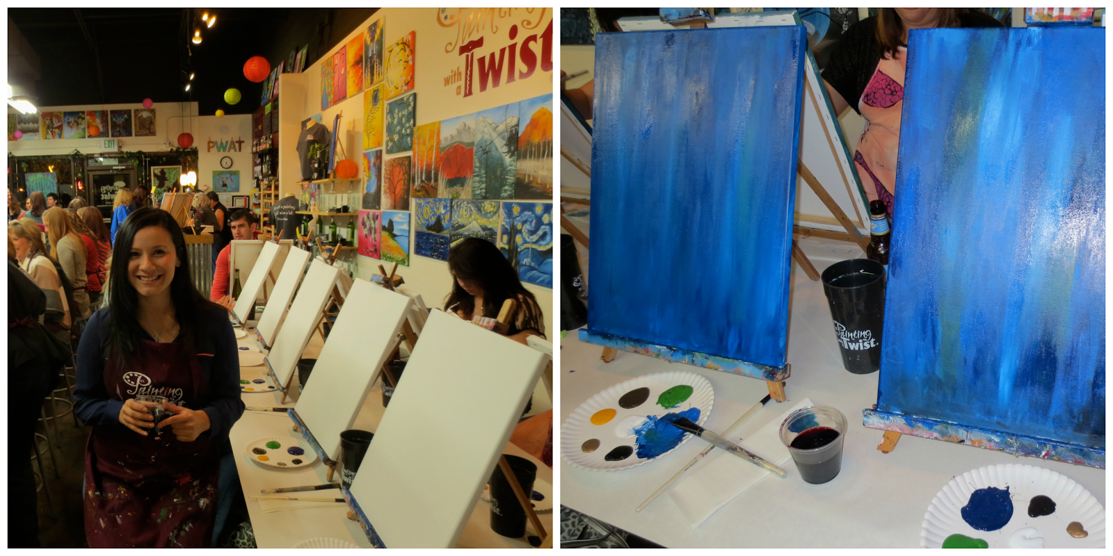 Living in the Moment Painting with a Twist Date Night