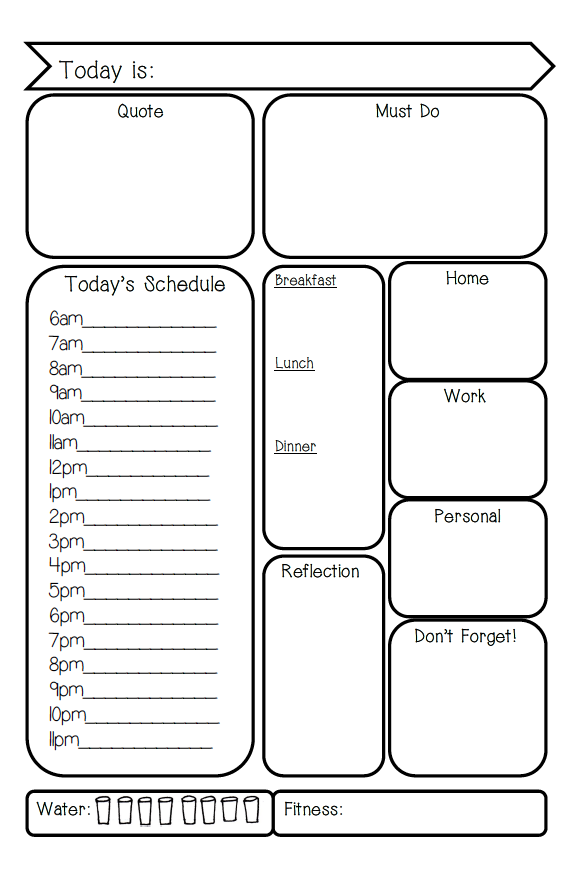 Day on 2 Pages, A6 Printable Insert, A6 Daily Planner Inserts, Daily Grid, A6  Planner Inserts Printable, A6 Minimal Inserts Printable, 047 -  Denmark