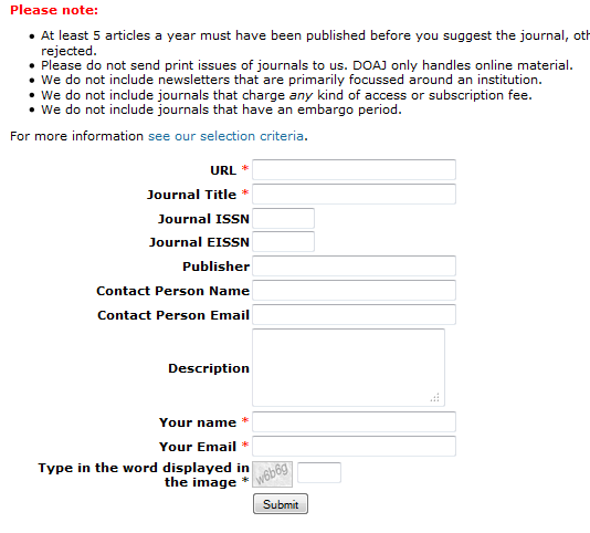 computer science registering electronic journals to directory of open access journals and google scholar