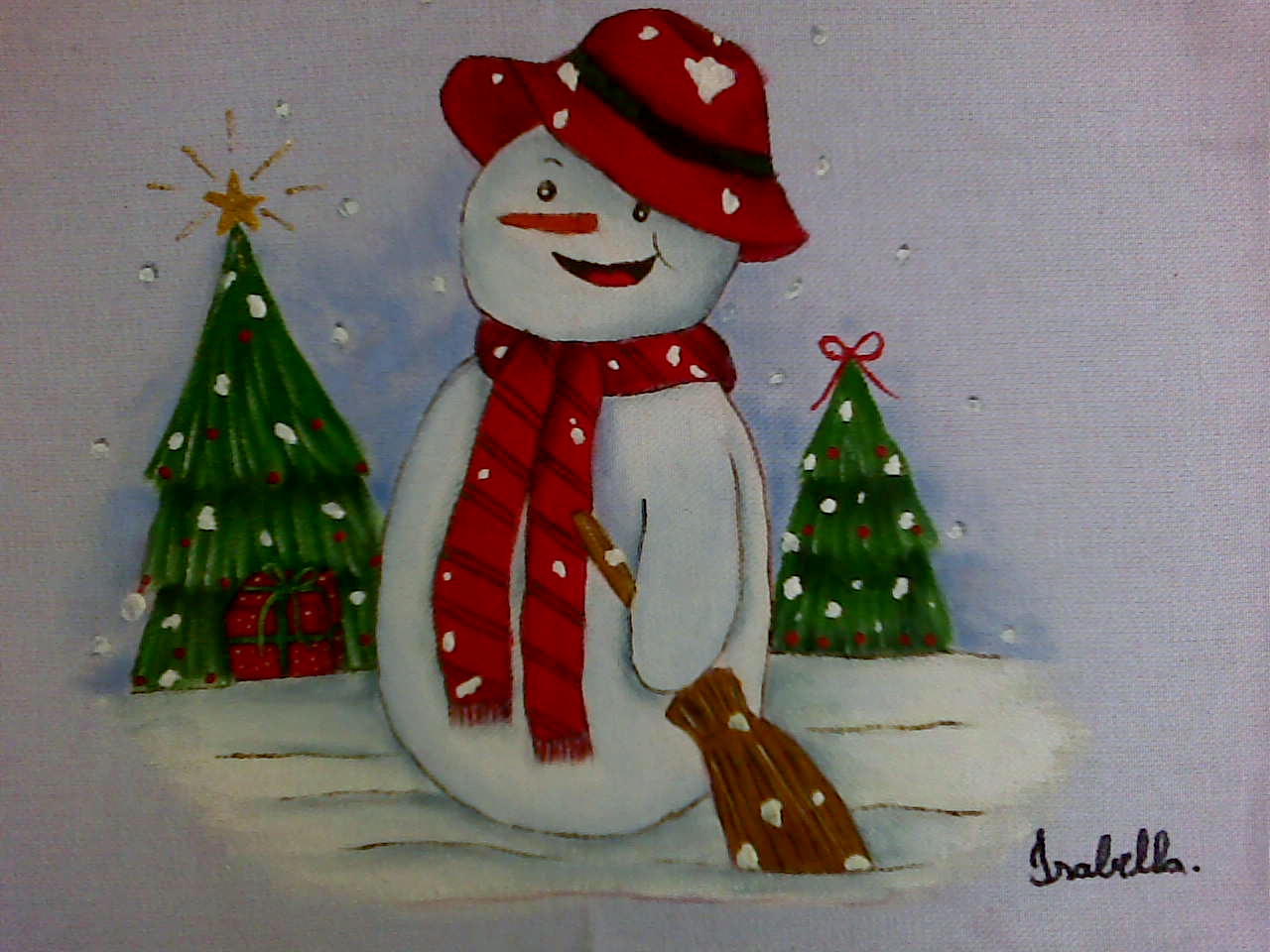 Arte & pintura: Mais pinturas lindas de Natal (natalinas)!Em panos de prato  ou pano e bandeja.