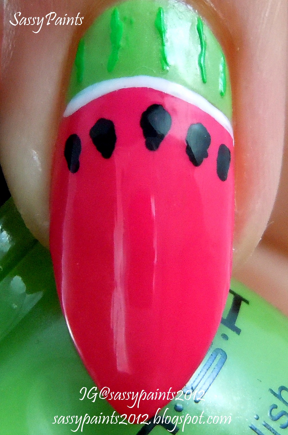 Sassy Paints: Watermelon Nail Art Using MASH Nails Products