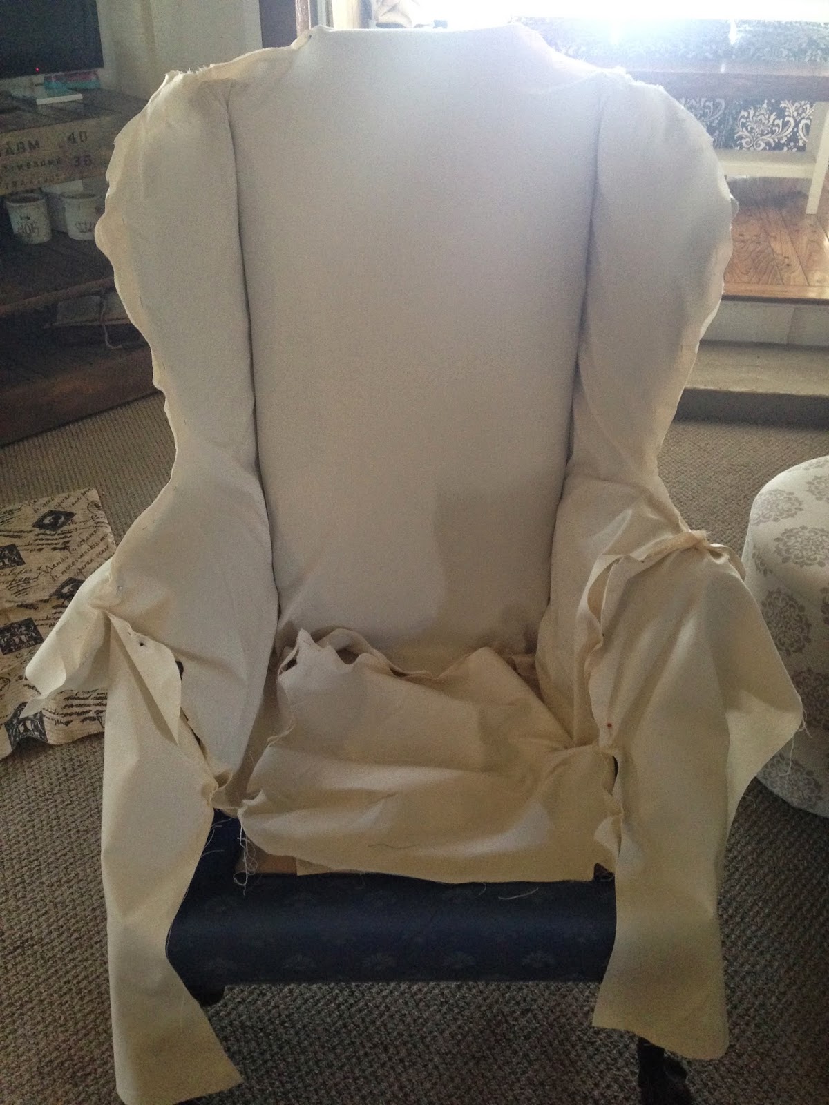 Creative Instincts DIY Wingback Chair Slipcover