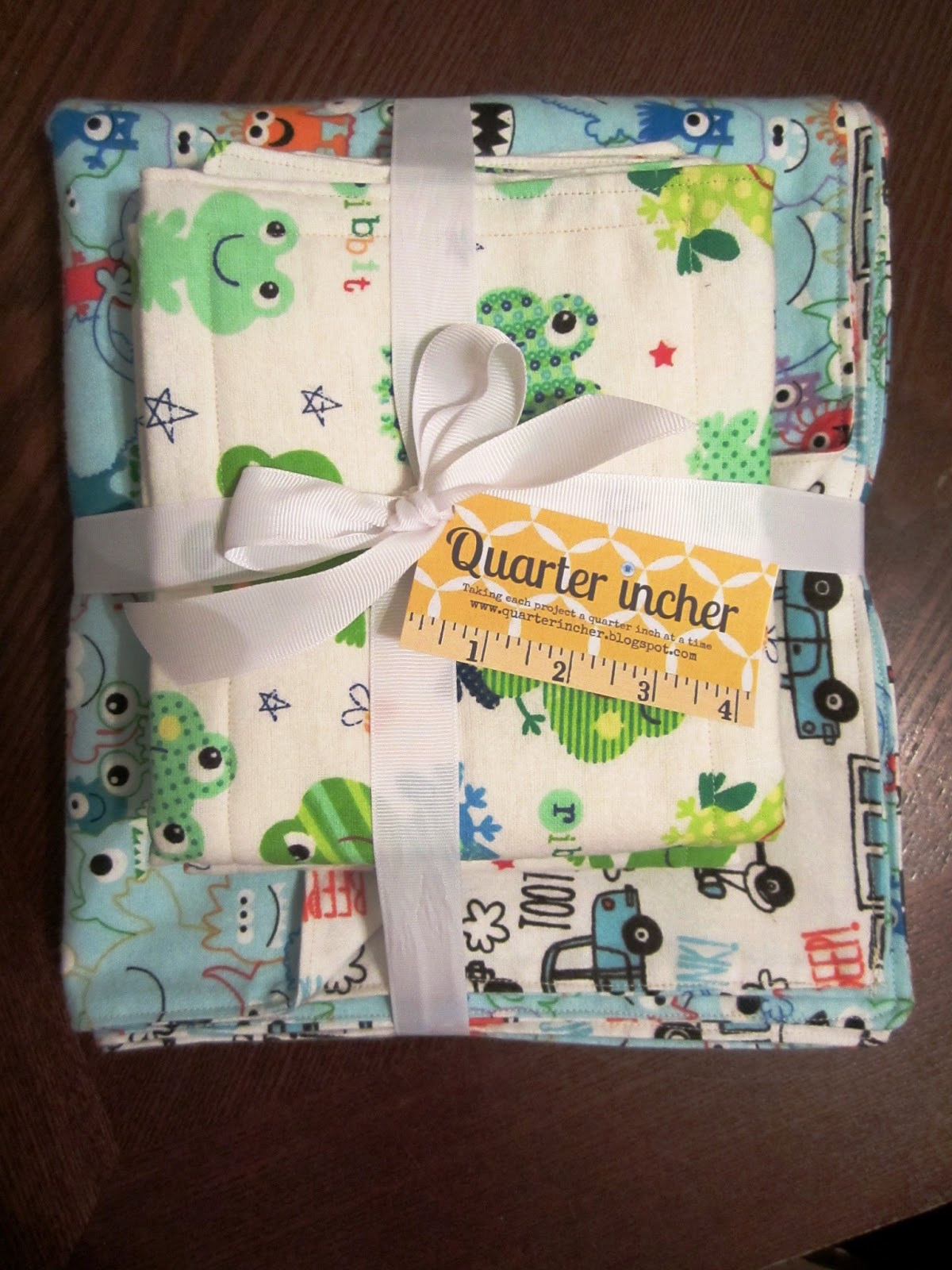 Quarter Incher Burp Cloths & Receiving Blanket