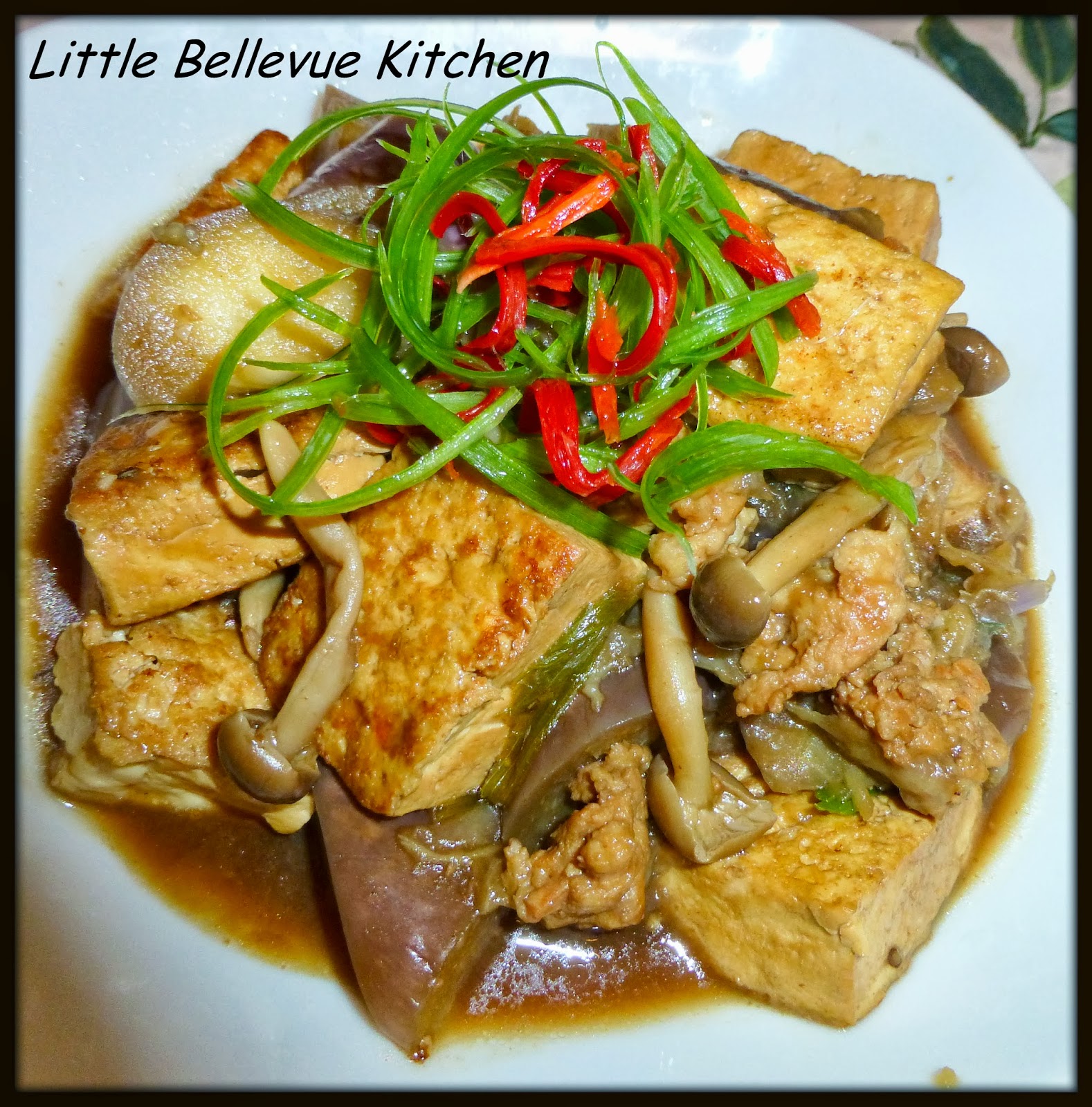 Little Bellevue Kitchen Braised Tofu with Eggplant and Minced Meat