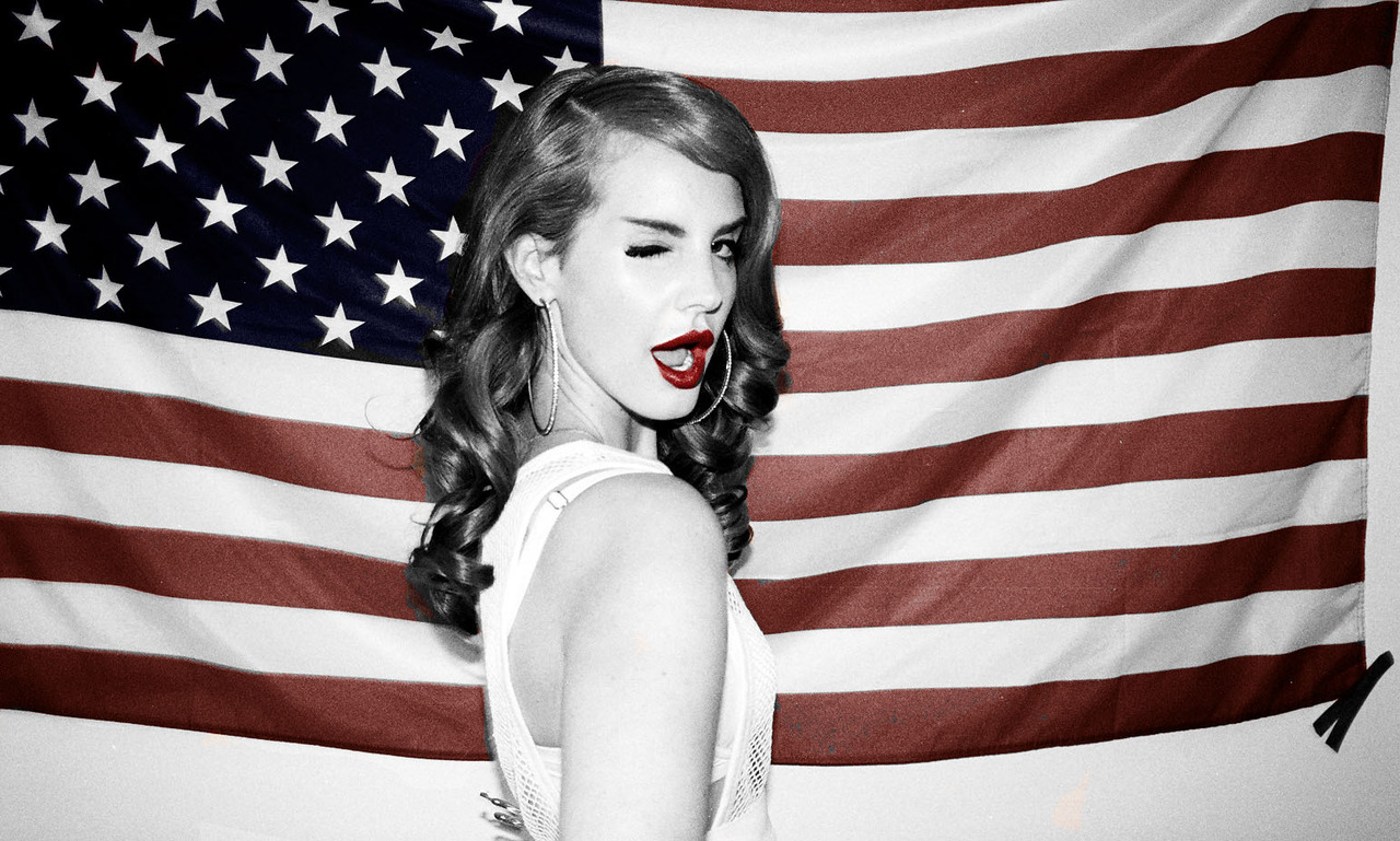 Lana Del Rey and American Flag Canvas Of Life