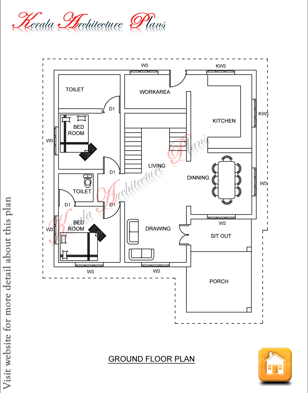 Ground Floor Plan For 1000 Sq Feet | 1000 sq ft kerala nalukettu plan and elevation joy Ground Floor Plan For 1000 Sq Feet | 1000 sq ft kerala nalukettu plan and elevation joy