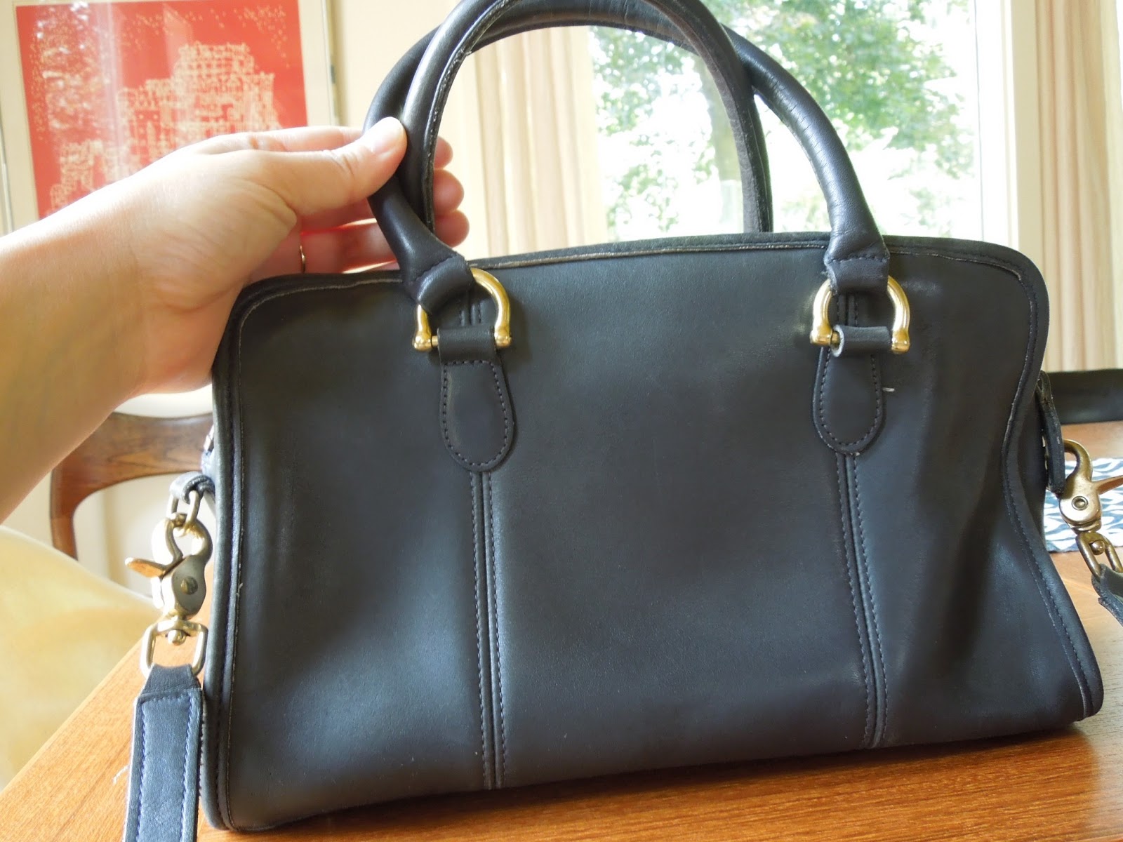 laws of general economy: Vintage Coach Speedy / Doctor Bag, Navy [SOLD]