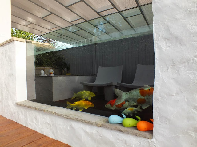 Koi Pond showing the window