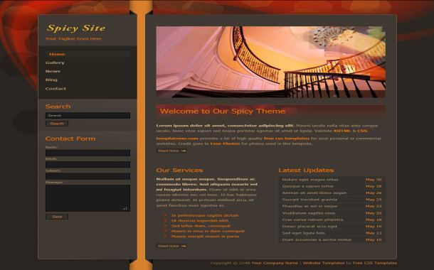 Free Red Brown Abstract CSS Website Template Free Red Brown Abstract CSS Website Template