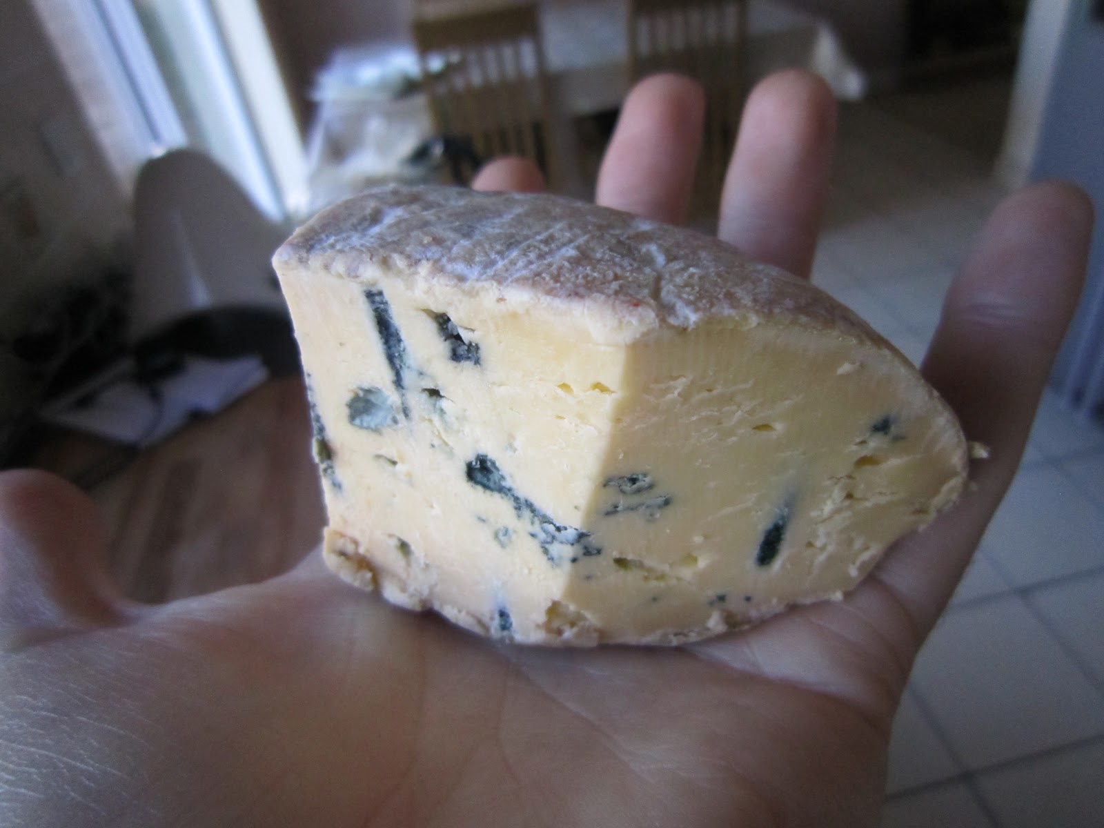 Pure Cheese Barkham Blue discus shaped nugget of cheese gold