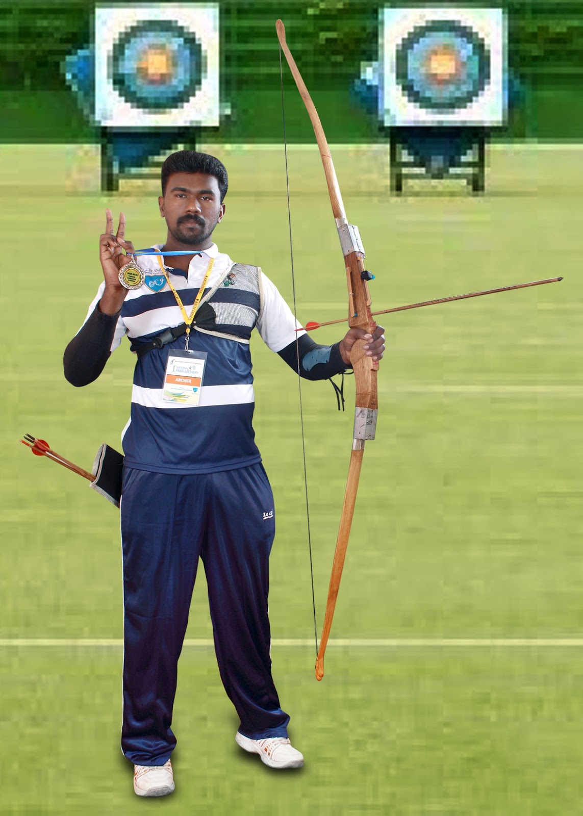 Archer Kishore from Kerala won Silver Medal at national archery championship for the handicapped Archer Kishore from Kerala won Silver Medal at national archery championship for the handicapped