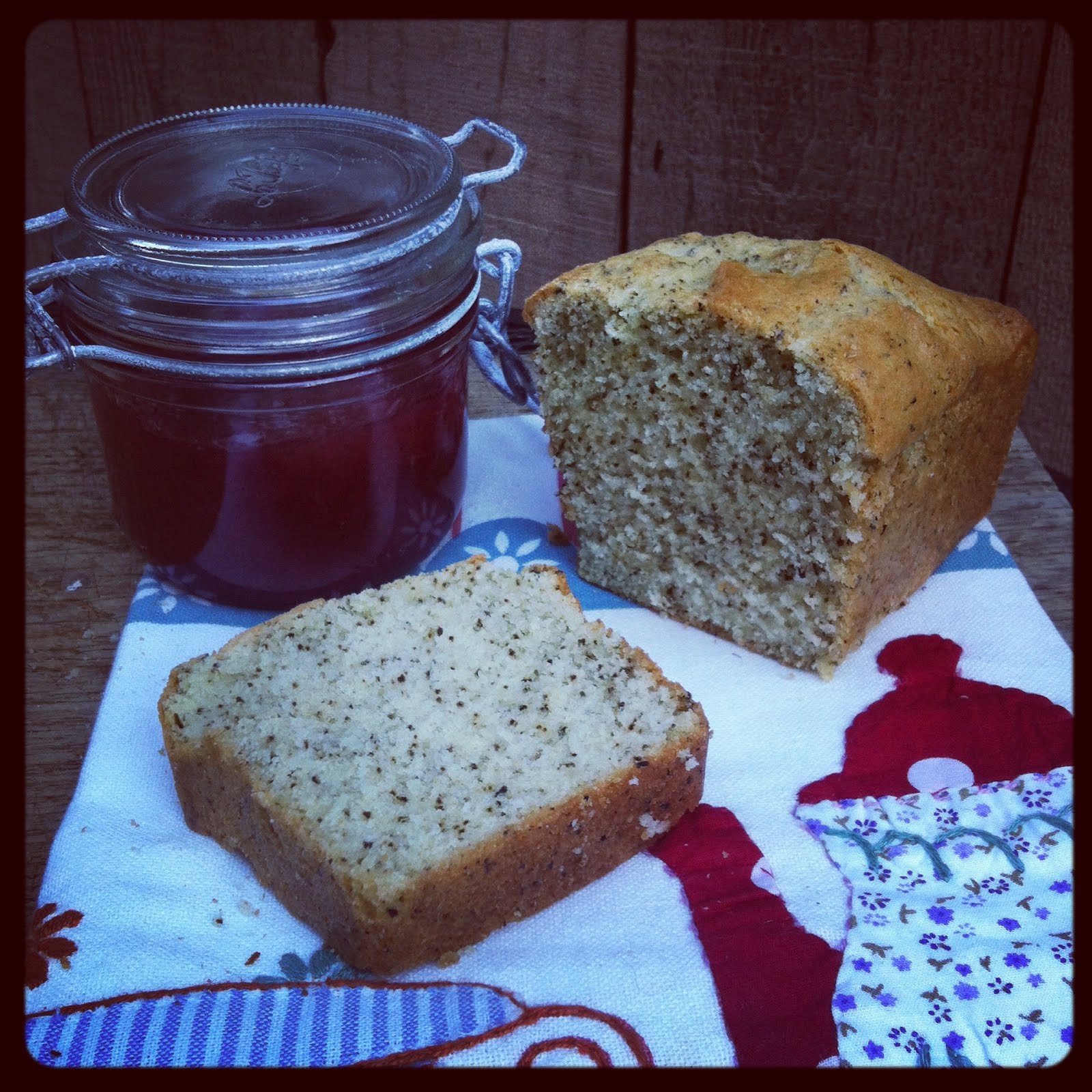 Cakewalk Baking Pinned it, made it Earl Grey cake + rhubarb/vanilla