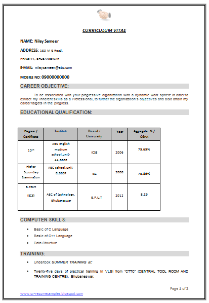 cv template doc