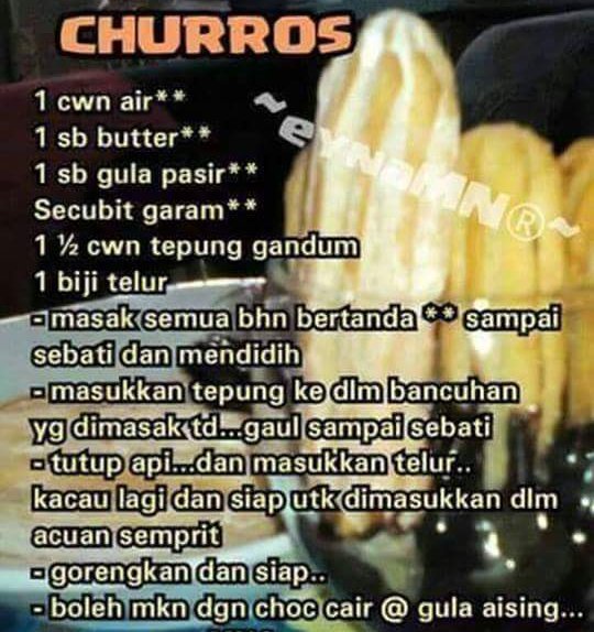 Cintai Aku Seadanya Resepi Churros Simple Dimple Dan Sedap