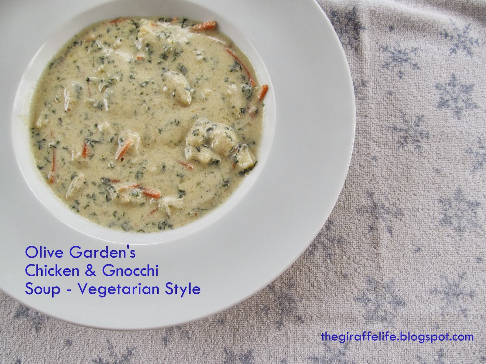 Vegetarian Version of Olive Garden's Chicken Gnocchi Soup