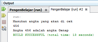 Coding Untuk Menentukan Bilangan Ganjil Atau Genap - Tutorial Java Mudah