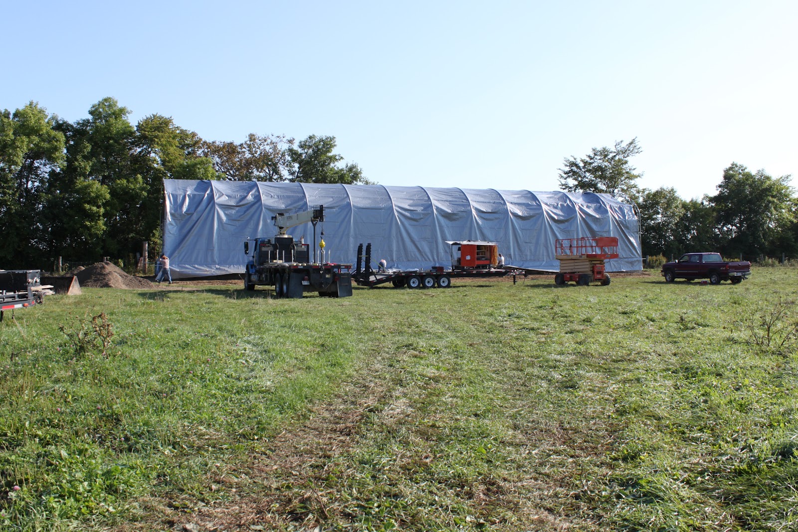 Of Petals and Wool THE TARP HAY BARN IS FINISHED
